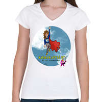 printfashion feltoltes - Női V-nyakú póló - Fehér