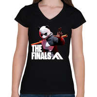 printfashion The Finals - Panda skin - Női V-nyakú póló - Fekete