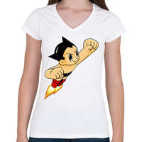 printfashion Mighty Atom - Astro Boy - Női V-nyakú póló - Fehér