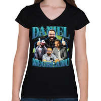 printfashion Daniel Negreanu - póker - Női V-nyakú póló - Fekete