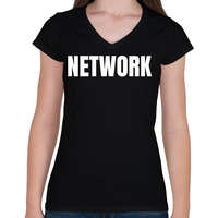 printfashion NETWORK - Női V-nyakú póló - Fekete