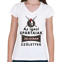 printfashion Júliusi SPARTAI - Női V-nyakú póló - Fehér