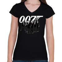 printfashion 007 Crew - Női V-nyakú póló - Fekete