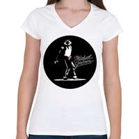 printfashion Michael Jackson-Dance - Női V-nyakú póló - Fehér