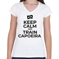 printfashion TRAIN CAPOEIRA 3 - Női V-nyakú póló - Fehér