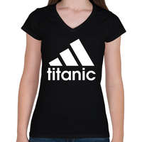 printfashion Titanic 2 - Női V-nyakú póló - Fekete