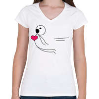 printfashion Mágneses vonzás - Férfi - Női V-nyakú póló - Fehér