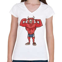 printfashion Modern Minotaurusz - Női V-nyakú póló - Fehér