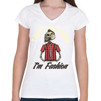 printfashion Hipster 02 - I dont no fashion - Női V-nyakú póló - Fehér