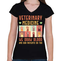 printfashion Veterinary medicine - Állatgyógyászat - Női V-nyakú póló - Fekete