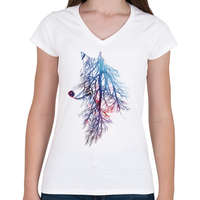 printfashion My roots - Női V-nyakú póló - Fehér