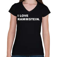 printfashion I love Rammstein. - Női V-nyakú póló - Fekete
