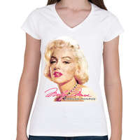 printfashion marilyn-monroe - Női V-nyakú póló - Fehér