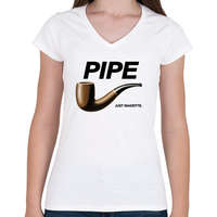 printfashion Pipe- Nike - Női V-nyakú póló - Fehér