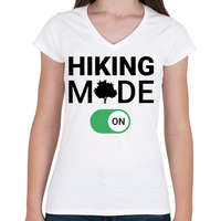 printfashion Hiking mode on! - Női V-nyakú póló - Fehér