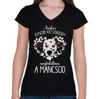 printfashion Megtaláltam a mancsod - Dalmata - Női V-nyakú póló - Fekete