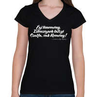 printfashion Csokonai Vitéz Mihály - Reményhez - Női V-nyakú póló - Fekete