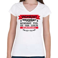 printfashion Vigyázat nyugdíjas - Női V-nyakú póló - Fehér
