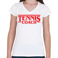 printfashion Tennis coach - Női V-nyakú póló - Fehér
