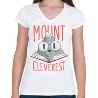 printfashion Mount Cleverest - Női V-nyakú póló - Fehér