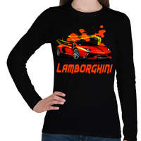 printfashion orange Lamborghini - Női hosszú ujjú póló - Fekete