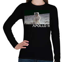 printfashion Apollo 11 - Női hosszú ujjú póló - Fekete