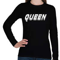 printfashion 3D queen - Női hosszú ujjú póló - Fekete