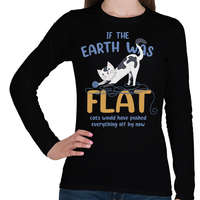 printfashion If the Earth was flat - Női hosszú ujjú póló - Fekete