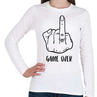 printfashion Game OVER - vicces lánybúcsú / legénybúcsú póló felirat - Női hosszú ujjú póló - Fehér
