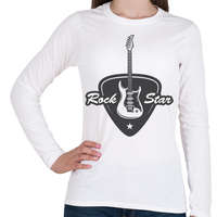 printfashion rock gitár - Női hosszú ujjú póló - Fehér