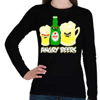 printfashion Angry Beers - Női hosszú ujjú póló - Fekete