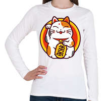 printfashion Lucky cat - Maneki neko - Női hosszú ujjú póló - Fehér