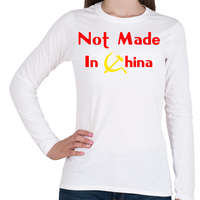 printfashion not-made-in-china-2 - Női hosszú ujjú póló - Fehér