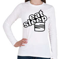 printfashion Eat Sleep Seat - Női hosszú ujjú póló - Fehér