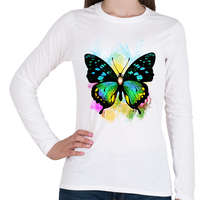 printfashion colorful butterfly - Női hosszú ujjú póló - Fehér