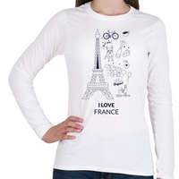 printfashion I LOVE FRANCE 1 - Női hosszú ujjú póló - Fehér