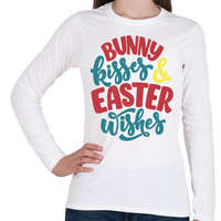 printfashion Bunny kisses & Easter wishes - Női hosszú ujjú póló - Fehér