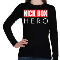 printfashion KICK BOX HERO - Női hosszú ujjú póló - Fekete