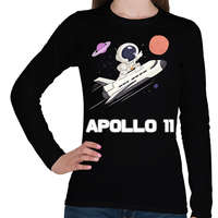 printfashion Apolló 11 - Női hosszú ujjú póló - Fekete