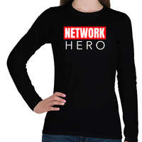 printfashion NETWORK HERO - Női hosszú ujjú póló - Fekete