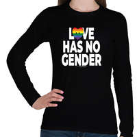 printfashion Love has no gender - humanista grafika - LMBT / LMBTQI (126) - Női hosszú ujjú póló - Fekete