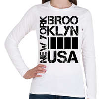 printfashion New York Brooklyn USA - Női hosszú ujjú póló - Fehér