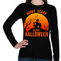 printfashion Nigh Scary Halloween - Női hosszú ujjú póló - Fekete