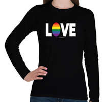 printfashion LOVE - humanista - LMBT / LMBTQI (131) - Női hosszú ujjú póló - Fekete