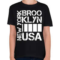 printfashion New York Brooklyn USA - Gyerek póló - Fekete