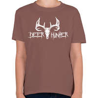 printfashion Deer Hunter White - Gyerek póló - Mogyoróbarna