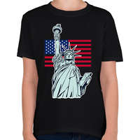 printfashion American Statue of Liberty - Gyerek póló - Fekete