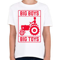 printfashion Big boys big toys - traktoros - Gyerek póló - Fehér