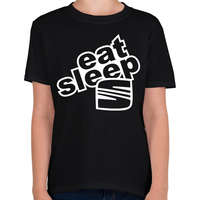printfashion Eat Sleep Seat - Gyerek póló - Fekete