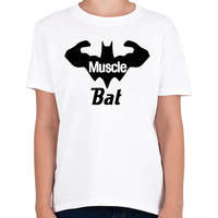 printfashion Muscle bat - Gyerek póló - Fehér